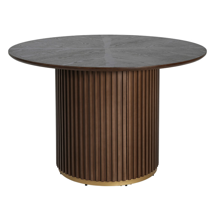 Cove 47.25\" Round Pedestal Dining Table for 4-5 People, Brown