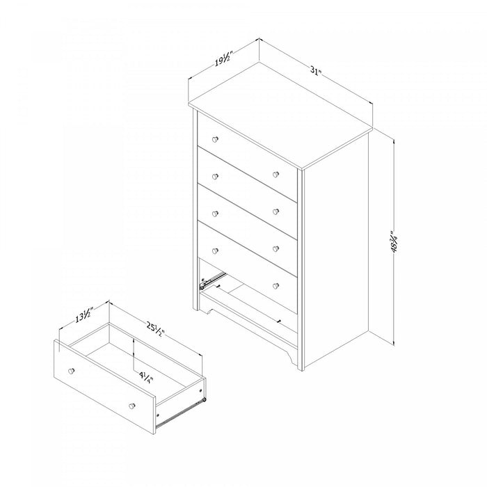 Vito 5-Dawer Chest - Natural Ash