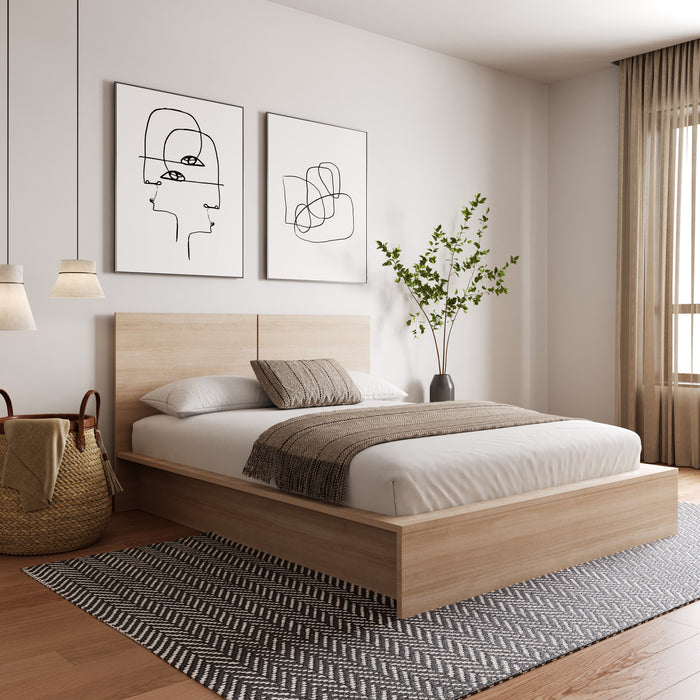 Nordika James Queen Headboard - Natural Blonde Oak