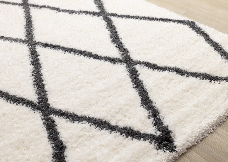 Fairmont White Grey Trellis Rug, 5'3\" x 7'7\" Indoor Area Rug