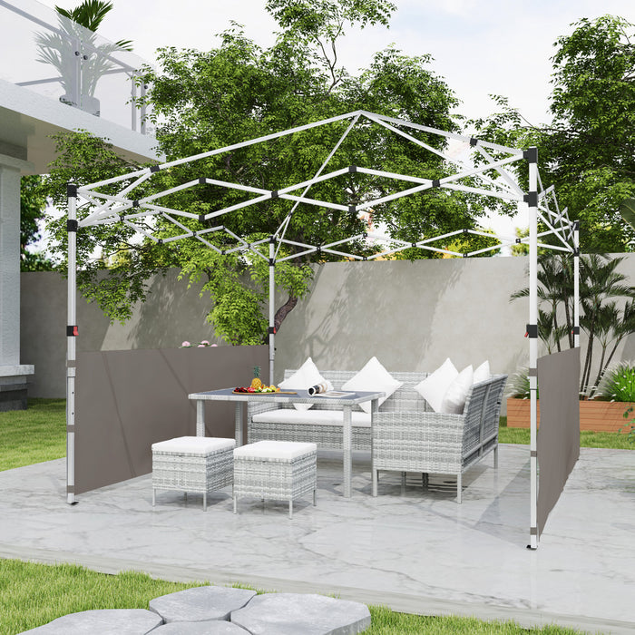 Outsunny 2 Pcs Canopy Half Walls For 10' X 10' Or 10' X 20' Canopy, Grey