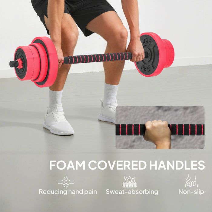 Soozier 88lbs 4-in-1 Weight Dumbbell Set, Barbell Kettlebell Push Up Stand