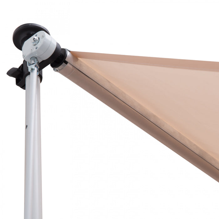 Outsunny 6.6'x5' Manual Retractable Patio Awning Window Door Sun Shade Deck Canopy Shelter Water Resistant Uv Protector Beige