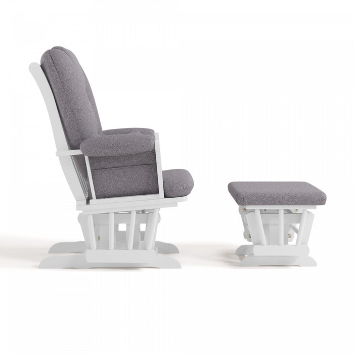 Storkcraft Tuscany Glider and Ottoman - White/Gray Swirl