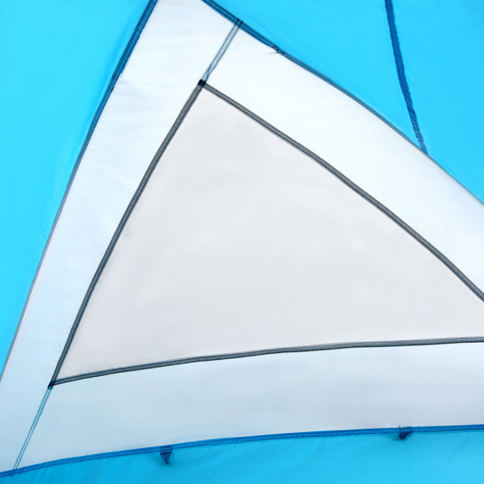 Outsunny 4 Person Camping Tent With Door Windows Backpacking Tent For Family Hiking Travel Hunting Picnic Blue And Grey