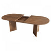 FlexDine 63-79 Inch Oval Extendable Dining Table with Hidden Leaf and Dual Pedestal Base, Walnut | FlexDine Table a Manger Ovale Extensible 63-79 po avec Rallonge Cachee et Base a Double Piedestal, Noyer