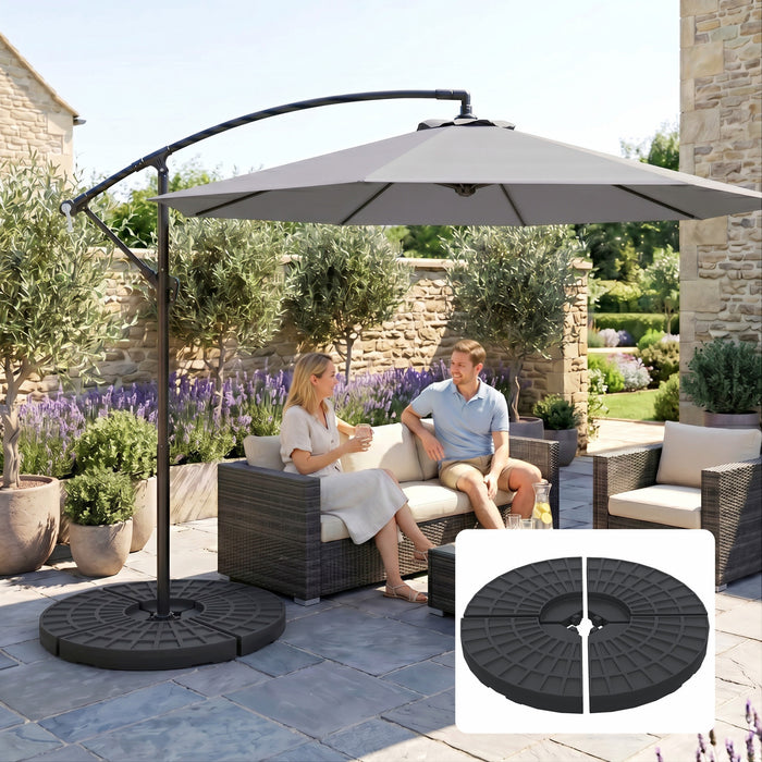 Outsunny Set of 4 Umbrella Base Weights Outdoor Parasol Holder