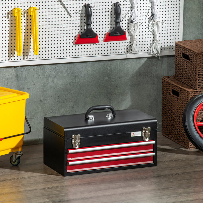 Durhand Metal Tool Box Portable Tool Chest Organizer With Drawers