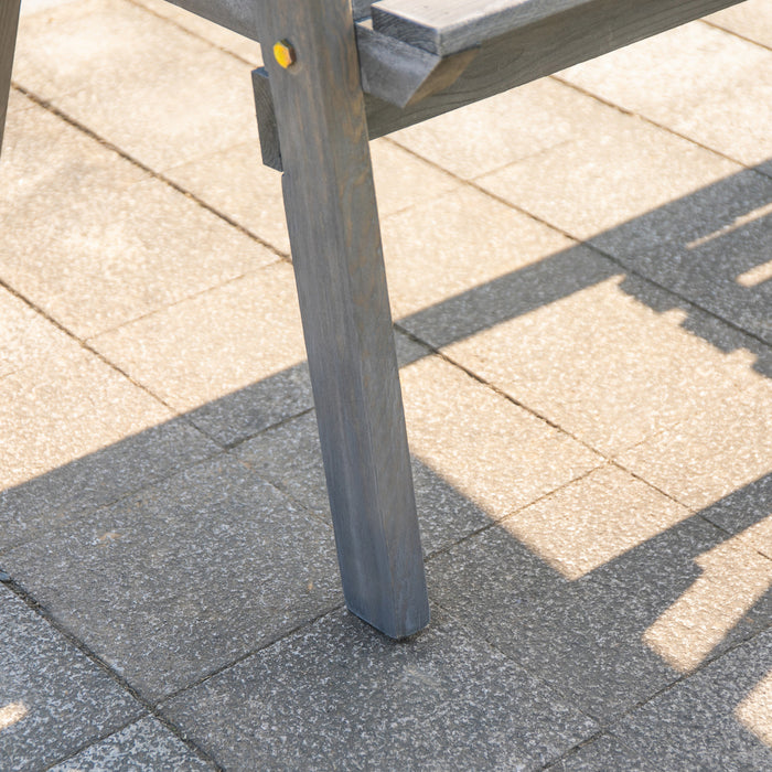 2-seater Outdoor Bench With Table, Wooden Garden Bench, Grey