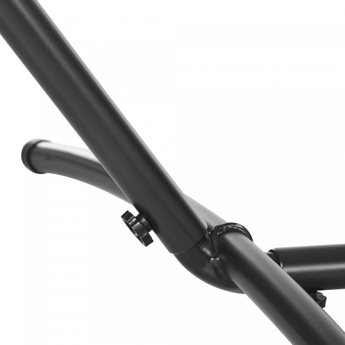 Outsunny 9.2'l Adjustable Hammock Stand Only, Heavy Duty Universal Garden Outdoor Camping Picnic Sun Bed Swing Metal Frame W/ Six Holes To Adjust, Black