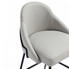 Gracie Modern Metal Upholstered Barstool in Stone Gray and Black Armoire | Tabouret de bar moderne en metal Gracie avec revetement en tissu, gris pierre et noir