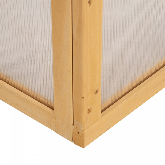 Outsunny Wooden Cold Frame Greenhouse Garden Portable Raised Planter With Openable Top For Indoor, Outdoor, Flowers, Vegetables, Plants, 35.5\"x23.5\"x15.75\", Light Brown