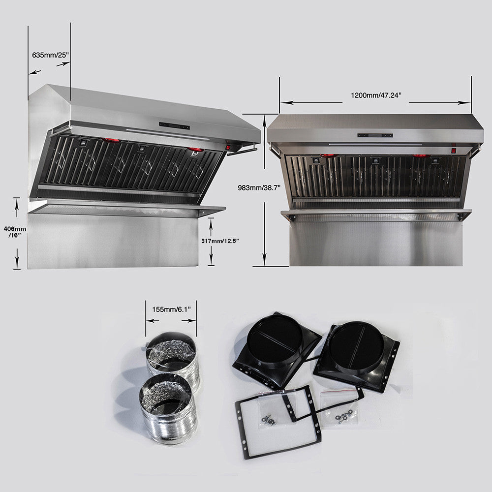 Forno Savona 48" Wall Mount Range Hood FRHWM502948 The Brick