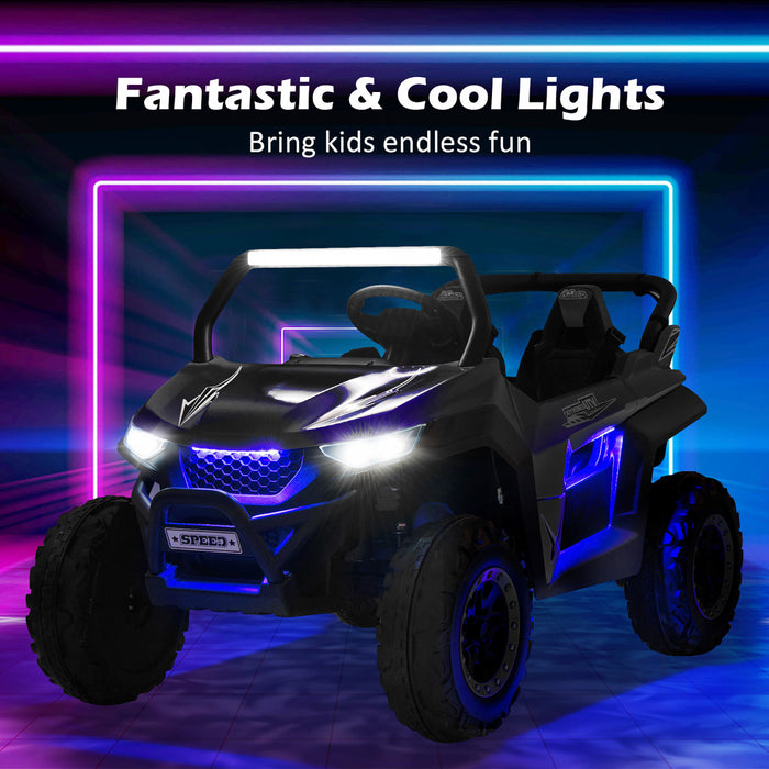 Costway 12v 2-seater Kids Ride On Utv Rc Electric Vehicle Suspension With Lights & Music