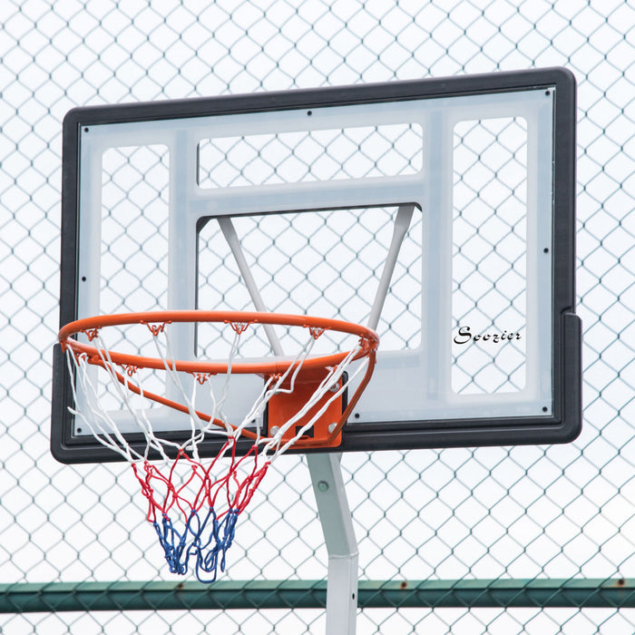 Soozier Portable Basketball Hoop, 7ft-8.5ft Height Adjustable With Wheels