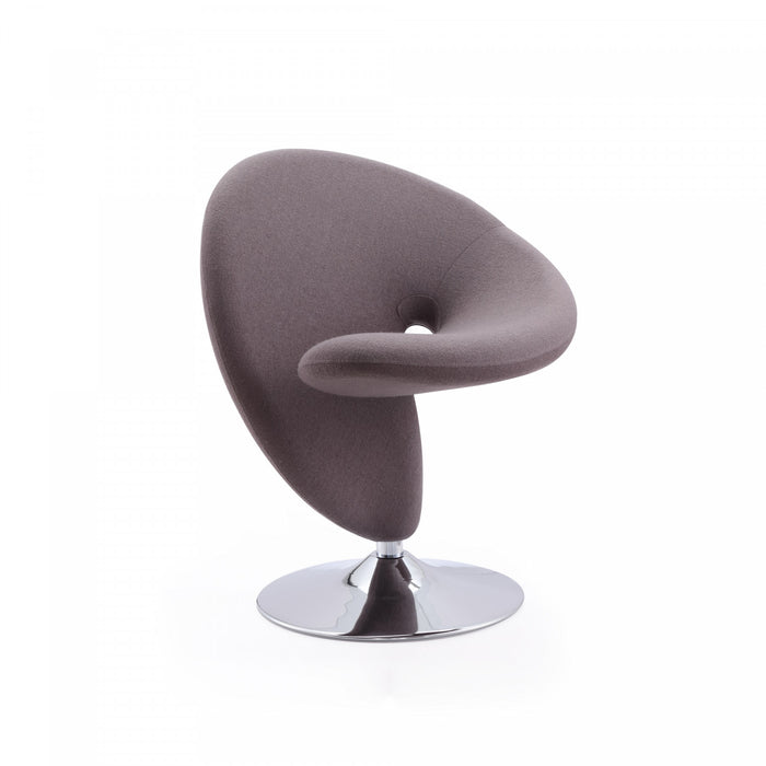 Curl Modern Wool Blend Swivel Lounge Chair in Gray - Set of 2