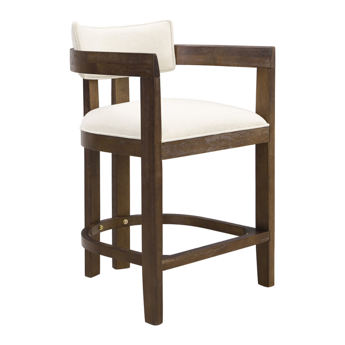 Lucas 26\" Rubberwood Counter Height Bar Stool with Upholstered Seating Set of 2,Walnut Dining Chair