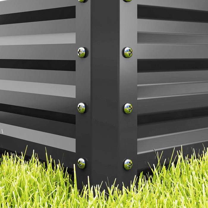 Outsunny Raised Garden Beds Set of 2, Galvanized Planter Box, Light Grey