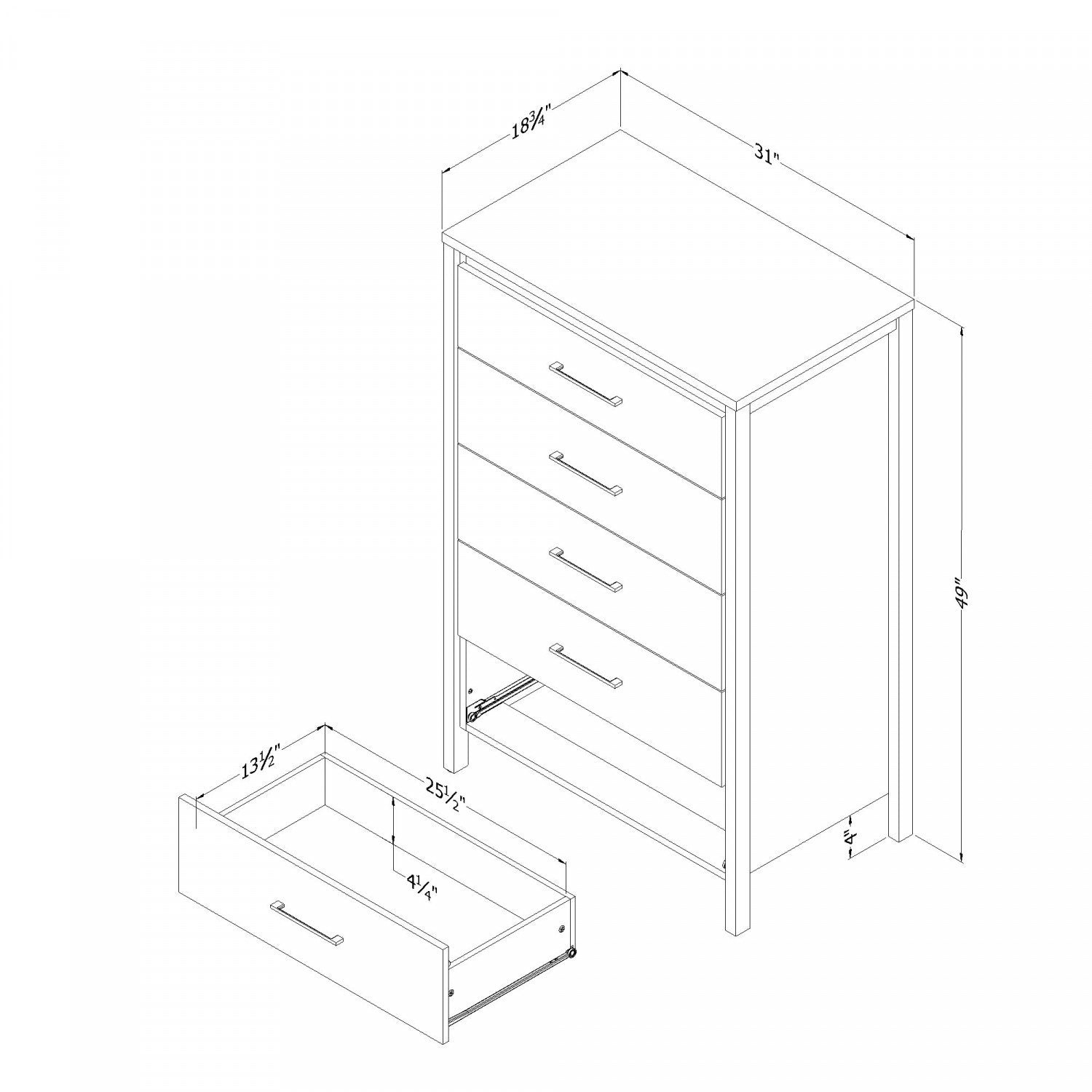 Gravity 5-Drawer Chest - Natural Ash - The Brick Gravity 5-Drawer Chest - Natural Ash - The Brick