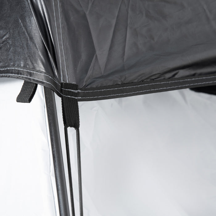Outsunny Pop Up Shower Tent, Portable Privacy Shelter For 2 Persons, Changing Room With 2 Windows, 3 Doors, Carrying Bag, Grey And Black