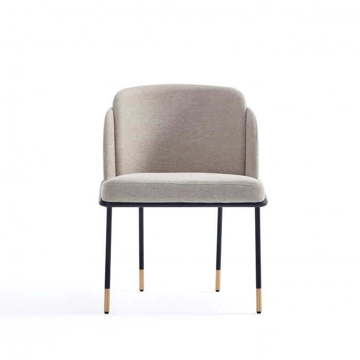 Flor Modern Metal Twill Weave Dining Chair in Wheat - Set of 2