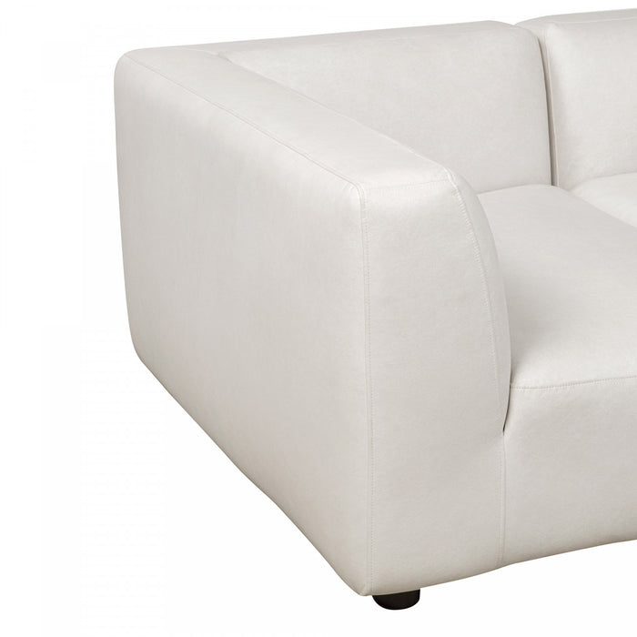 Lukas Contemporary Modern 118\" Left-Facing 2-Piece Sectional Sofa in Cream