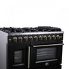 Forno Capriasca 48" Black Gas Range 6.58 cu.ft -FFSGS6460-48BLK | Cuisiniere a gaz noire Capriasca 48 pouces, 6,58 pi³ – FFSGS6460-48BLK