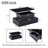 Ethan Lift-Top Coffee Table with LED Lighting and Storage Drawers,Black | Ethan table basse relevable – table avec eclairage LED et tiroirs de rangement, noir