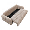 Maeve 92 in. Chenille Tufted Sofa Bed with Under-Seat Storage - Beige | Maeve 92 po. Canape-lit en chenille touffete avec rangement sous l'assise - Beige