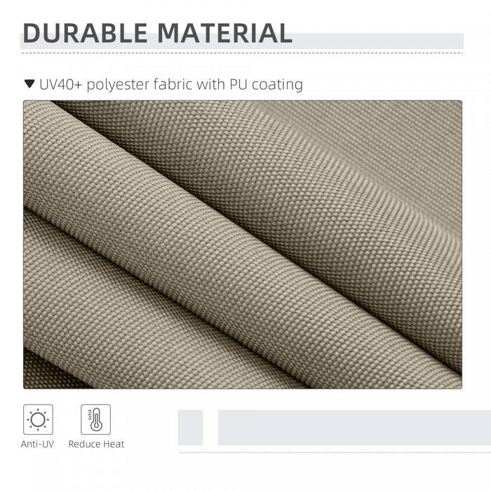 Outsunny 7' x 10' Retractable Patio Awning, Outdoor Privacy Screen, Beige