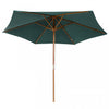 Outsunny ⌀9' x 8' H Patio Umbrella, Market Umbrella w/Hardwood Frame Green