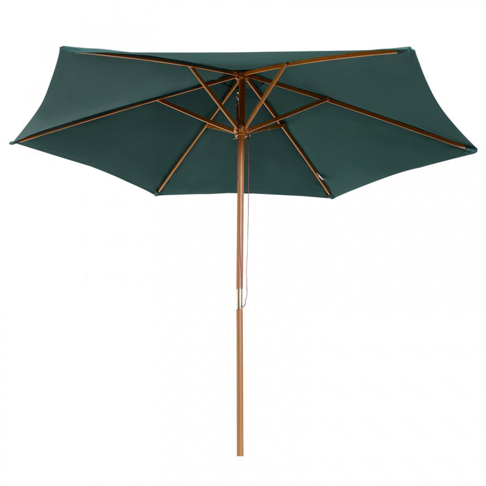 Outsunny ⌀9' x 8' H Patio Umbrella, MarketUmbrella w/ Hardwood Frame Green