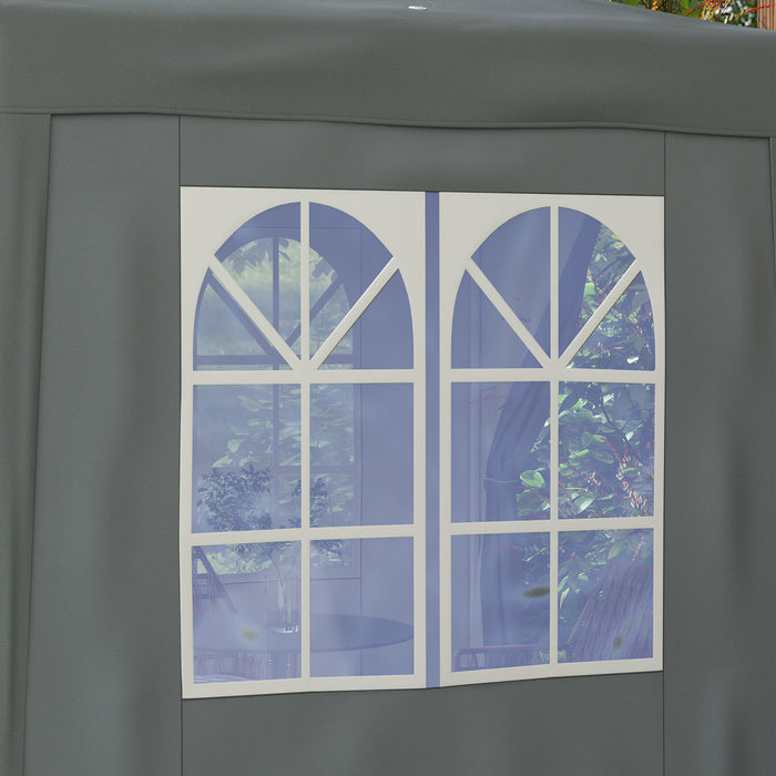 Outsunny 6.6'x6.6' Pop Up Canopy Tent For Outdoor, Garden, Patio, Grey