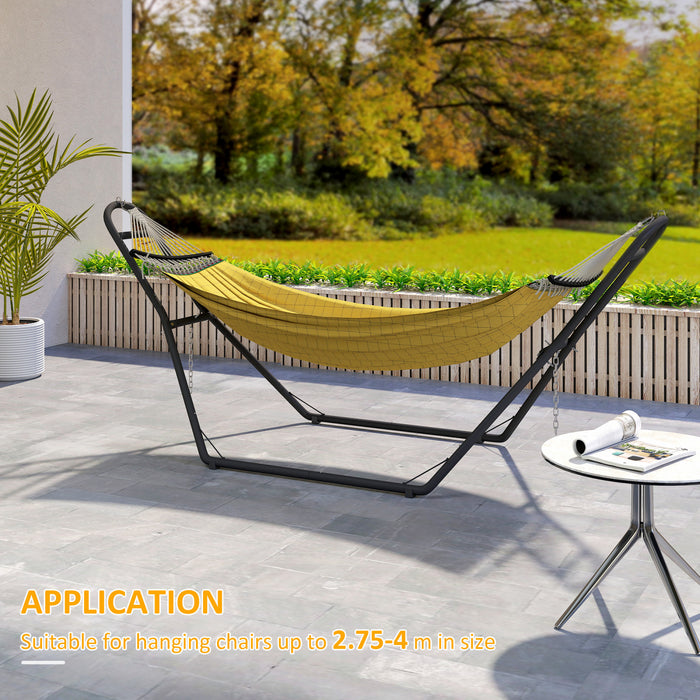 Outsunny 9ft Hammock Stand Adjustable Height, 330 lbs Capacity, Black