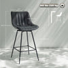HOMCOM 27" Bar Stools Set of 2, PU Leather Counter Height Barstools, Black