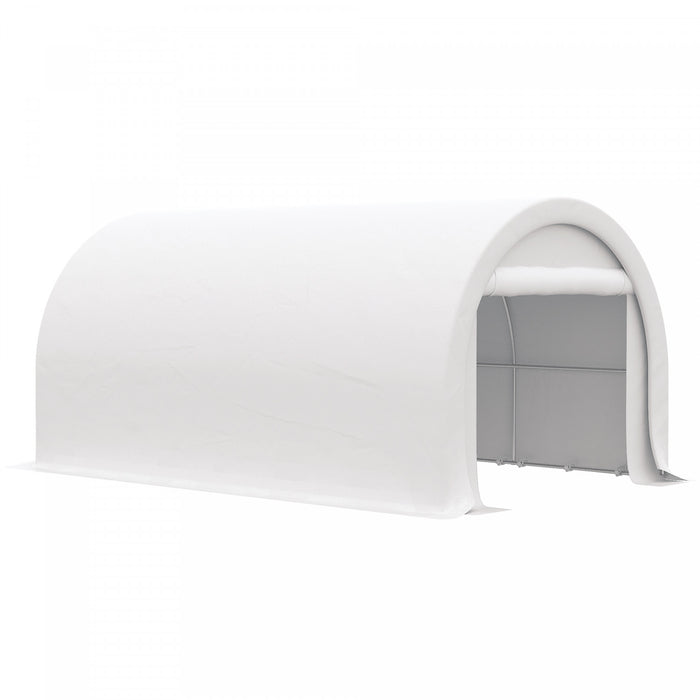 Outsunny 10' X 16' Carport Storage Tent Anti-uv Pe Portable Garage, White