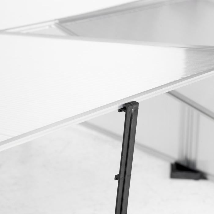 Outsunny Aluminium Cold Frame Greenhouse Kit Raised Plants Bed Protection With Independent Opening Tops For Flower, Vegetable, Plants, 47\" X 39\" X 16\", Silver