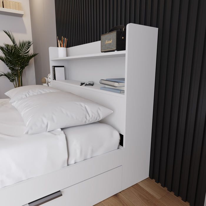Nordika Hunter Full Bookcase Headboard - White
