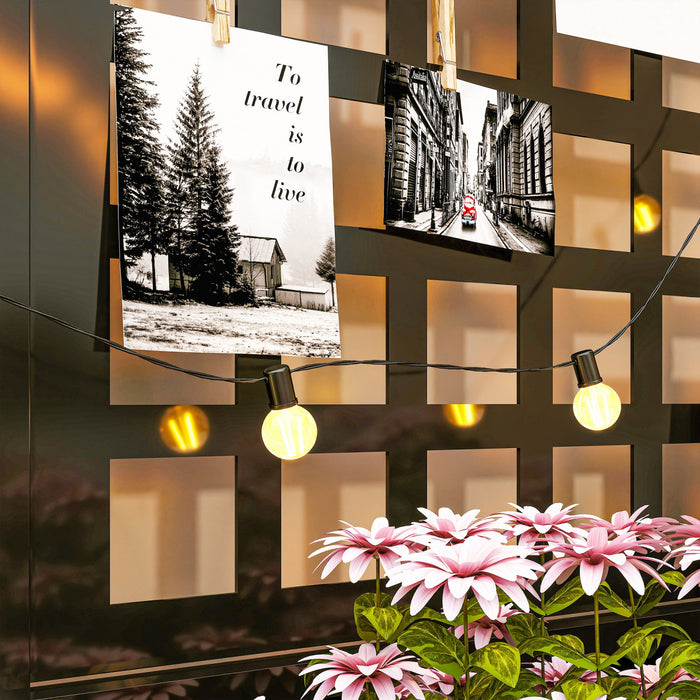 Outsunny Galvanized Planter Box with Trellis, 35\" x 16\" x 70\"