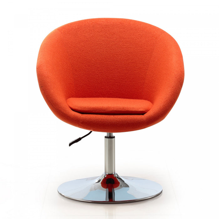 Hopper Modern Upholstered Swivel Lounge Chair in Orange - Set of 2 Accent Chair