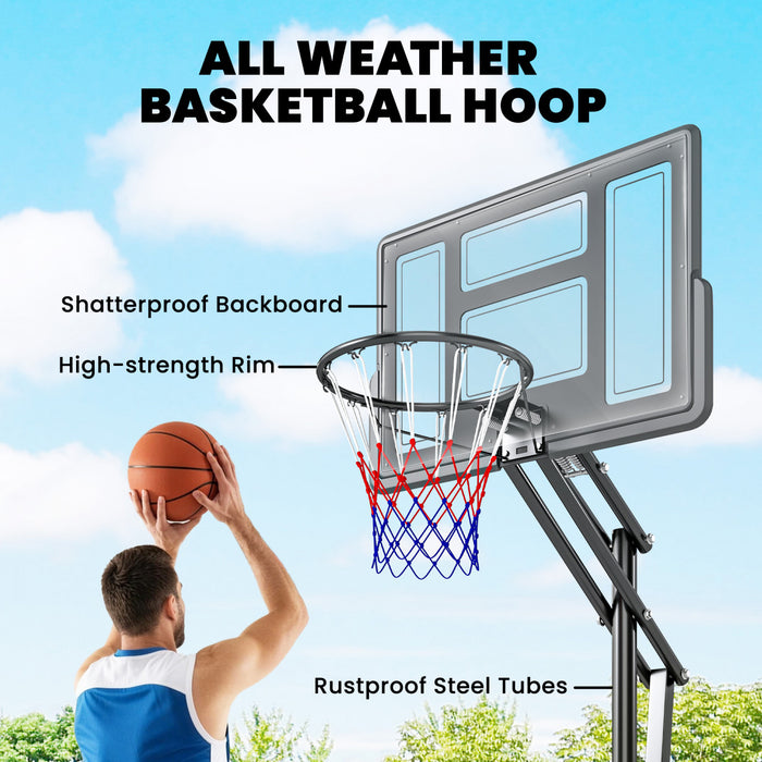 Soozier Basketball Hoop Outdoor, 7.7 FT to 10 FT, Portable Basketball Goal