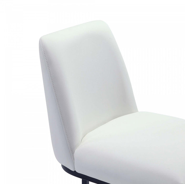 Serena Modern Metal Upholstered Counter Stool in White - Set of 2 Bar Stool