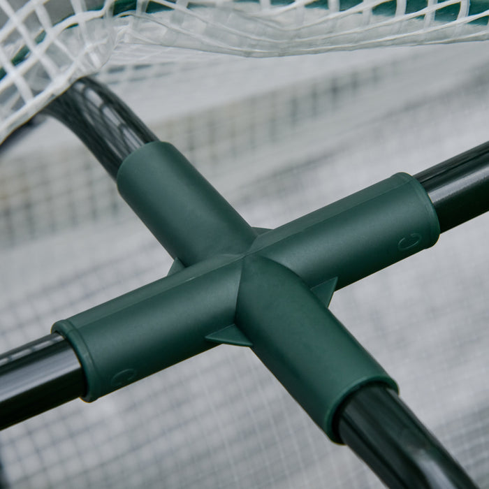 Outsunny Raised Garden Bed With Pe Greenhouse Cover Outdoor Elevated Wood Planter Box For Herbs And Vegetables, Use For Patio, Backyard, Balcony, 48 X 22 X 46 Inch, Natural