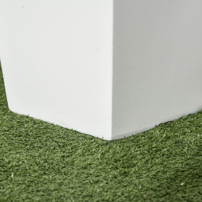 Outsunny Set of 2 Outdoor Flower Pots with Drainage Holes, White