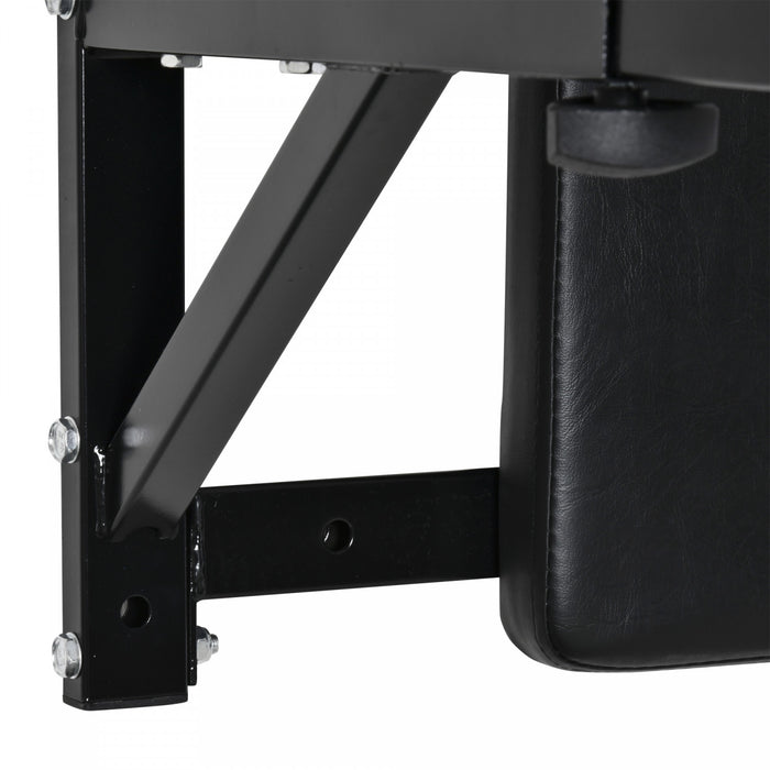 Soozier Wall Mounted Dip Station Multi-function Power Tower Set Home Gym Pull Up Bar Chin Up Exercise Bar Knee Raise Triceps Leg Dipping Raise Rack Black