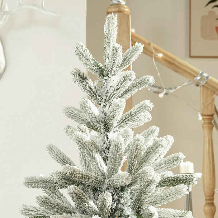 Homcom 5ft Artificial Snow-flocked Christmas Tree With 521 Tips