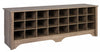 Twenty-Four Pair Shoe Storage Cubby Bench - Drifted Grey