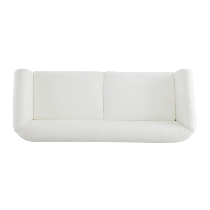 Harold 82.75\" Wood Boucle Sherpa 3-Seater Sofa,Beige Loveseat