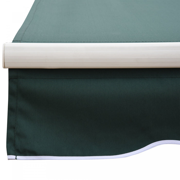 Outsunny 8' x 7' retractable awning, patio awnings, sunshade shelter with 280g/m² Uv & Water-resistant Fabric And Aluminum Frame For Deck, Balcony, Yard, Dark Green