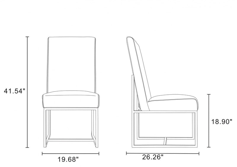 Element Modern 8-Piece Dining Chair Set in Steel